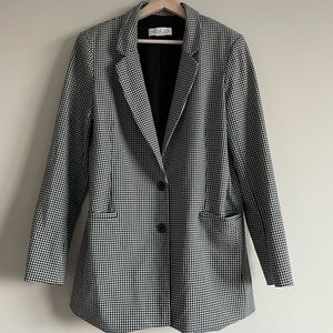 Rachel Zoe Checked Long Blazer